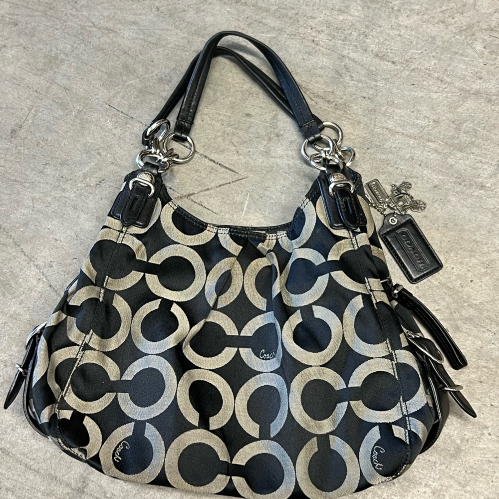 Coach Black and Gray Patterned Women's Bag